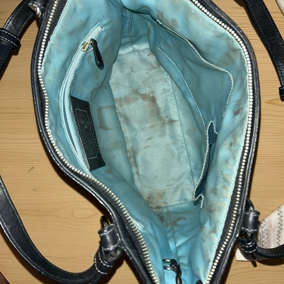 Coach Black Tote Bag with Signature Monogram and Leather Trim - Picture 4 of 13